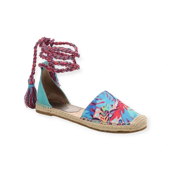 Circus by Sam Edelman Lenora Ankle Wrap Espadrille Sandals Colorful Palm 8.5 - Picture 1 of 10